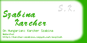 szabina karcher business card